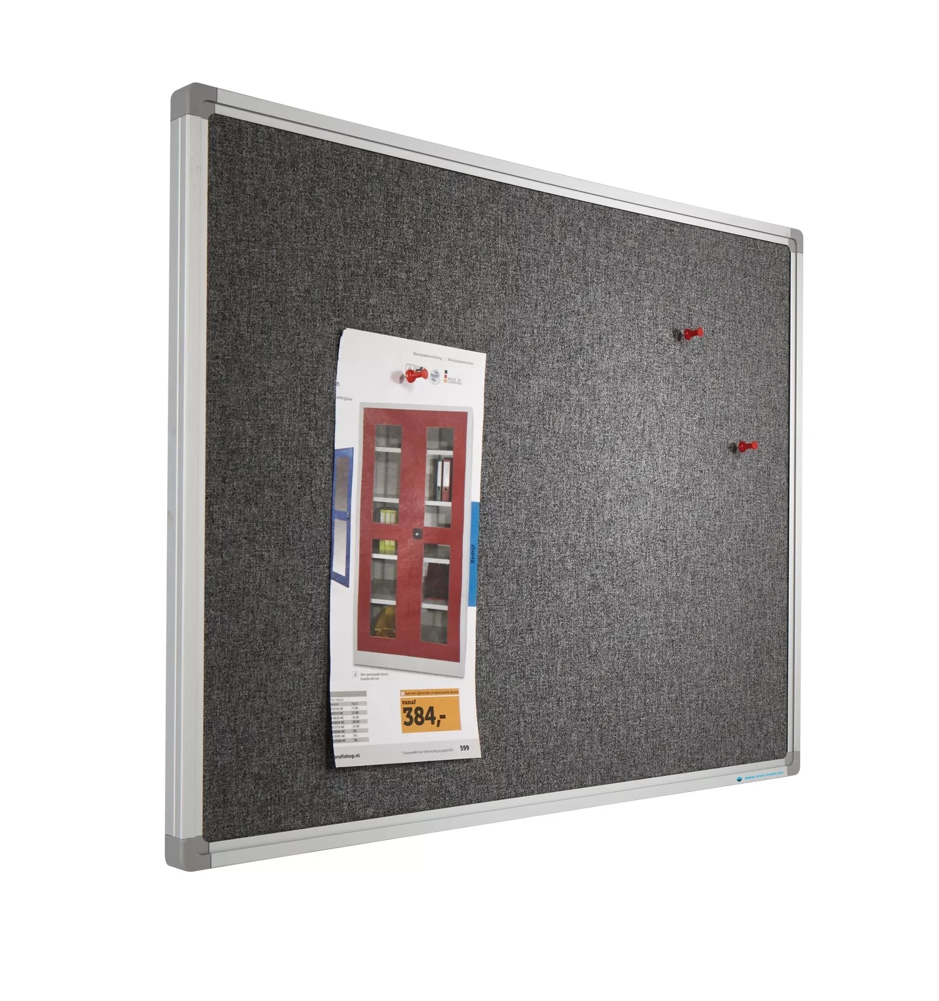 Prikbord Camira stof PRO Coleen - Aluminium frame - Eenvoudige montage - Punaises - Prikborden - 60x90cm prikbord