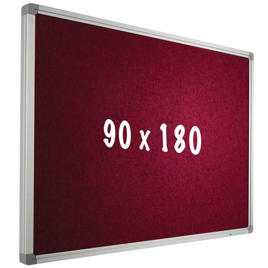 Prikbord Camira stof PRO Johnathan - Aluminium frame - Eenvoudige montage - Punaises - Rood - Prikborden - 90x180cm prikbord