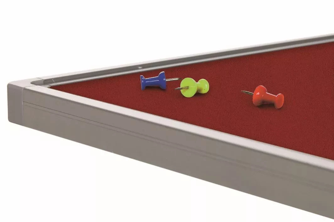 Prikbord kurk PRO Daugherty - Aluminium frame - Eenvoudige montage - Punaises - Rood - Prikborden - 60x90cm prikbord