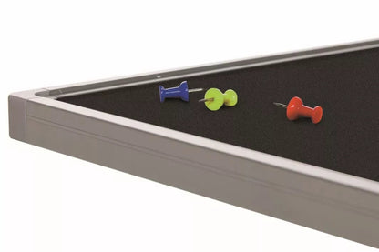 Prikbord kurk PRO Khan - Aluminium frame - Eenvoudige montage - Punaises - Blauw - Zwart - Prikborden - 45x60cm prikbord
