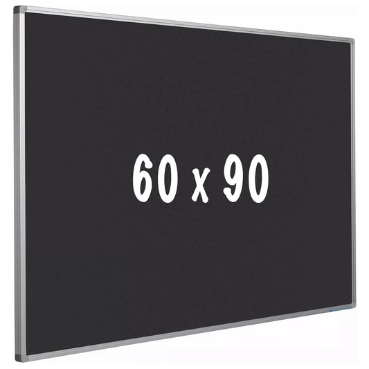 Prikbord kurk PRO Loyd - Aluminium frame - Eenvoudige montage - Punaises - Blauw - Zwart - Prikborden - 60x90cm prikbord
