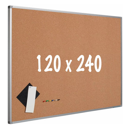 Prikbord kurk PRO Marina - Aluminium frame - Eenvoudige montage - Punaises - Prikborden - 120x240cm prikbord