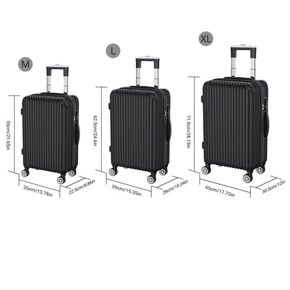 Kofferset - 3-delig - Zwart & Zilver