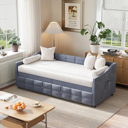 Kunstleer Extensieve Bankbed - 90x200cm - Grijs