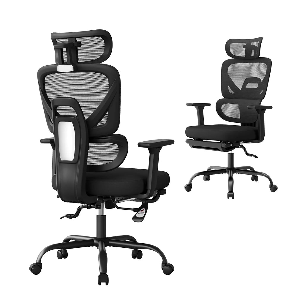 WOLTU Ergonomic Office Chair Mesh Fabric Desk Chair with Adjustable Headrest Backrest Swivel High Back Chair for Study Office