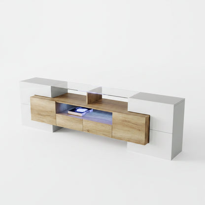 Witte TV-Eenheid - 200 cm - LED-verlichting