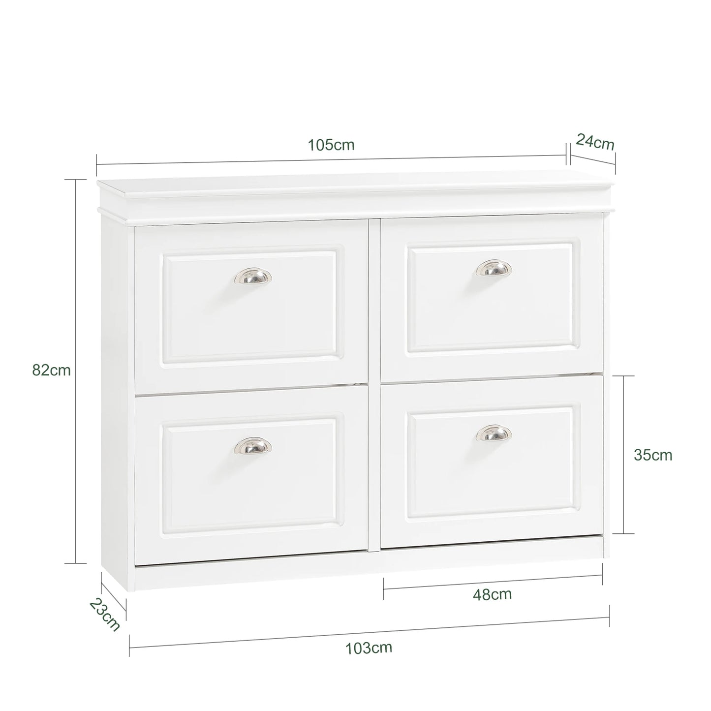 SoBuy FSR79 shoe rack with 4 flaps, narrow shoe tipper with 8 shelves, adjustable shoe rack for hallway, 105x82x24