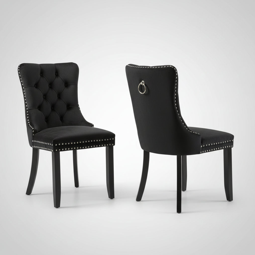 Eetkamerstoelen - Set Van 2 - Zwart - Comfortabele Zitting