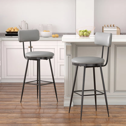 Kunstleren Barstoelen - 2 stuks - Donkergrijs