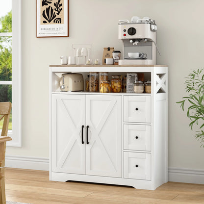 Houten Sideboard - Wit - 120x60x30cm