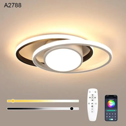 Dimmable LED Ceiling Light, 40W LED Ceiling Lamp 3000K/4500K/6500K,Chandelier White with Remote Control for Bedroom