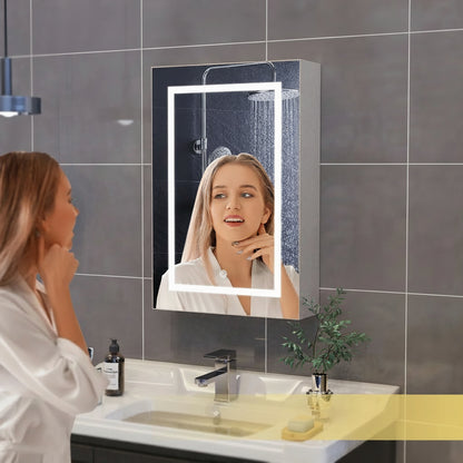 LED-Spiegelkast - 50x70cm - 3-niveau Dimbare Touch Bediening & Extra-grote Opslagruimte