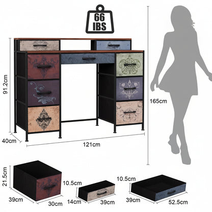 Houten Bohemian-Stijl Kast - 4 lades - 53x10x60cm, Wit