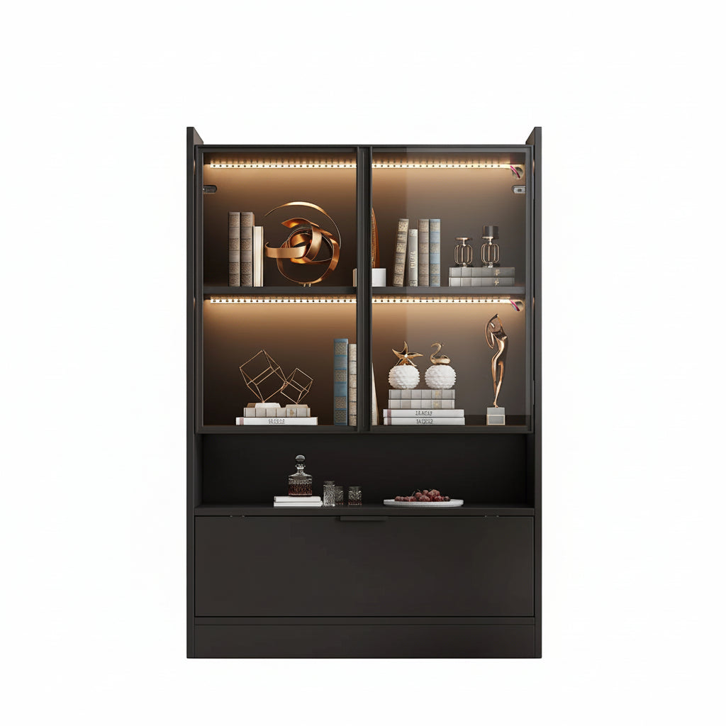 LED Displaykast - Zwart - 120x80x35cm