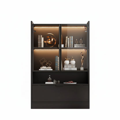 LED Displaykast - Zwart - 120x80x35cm