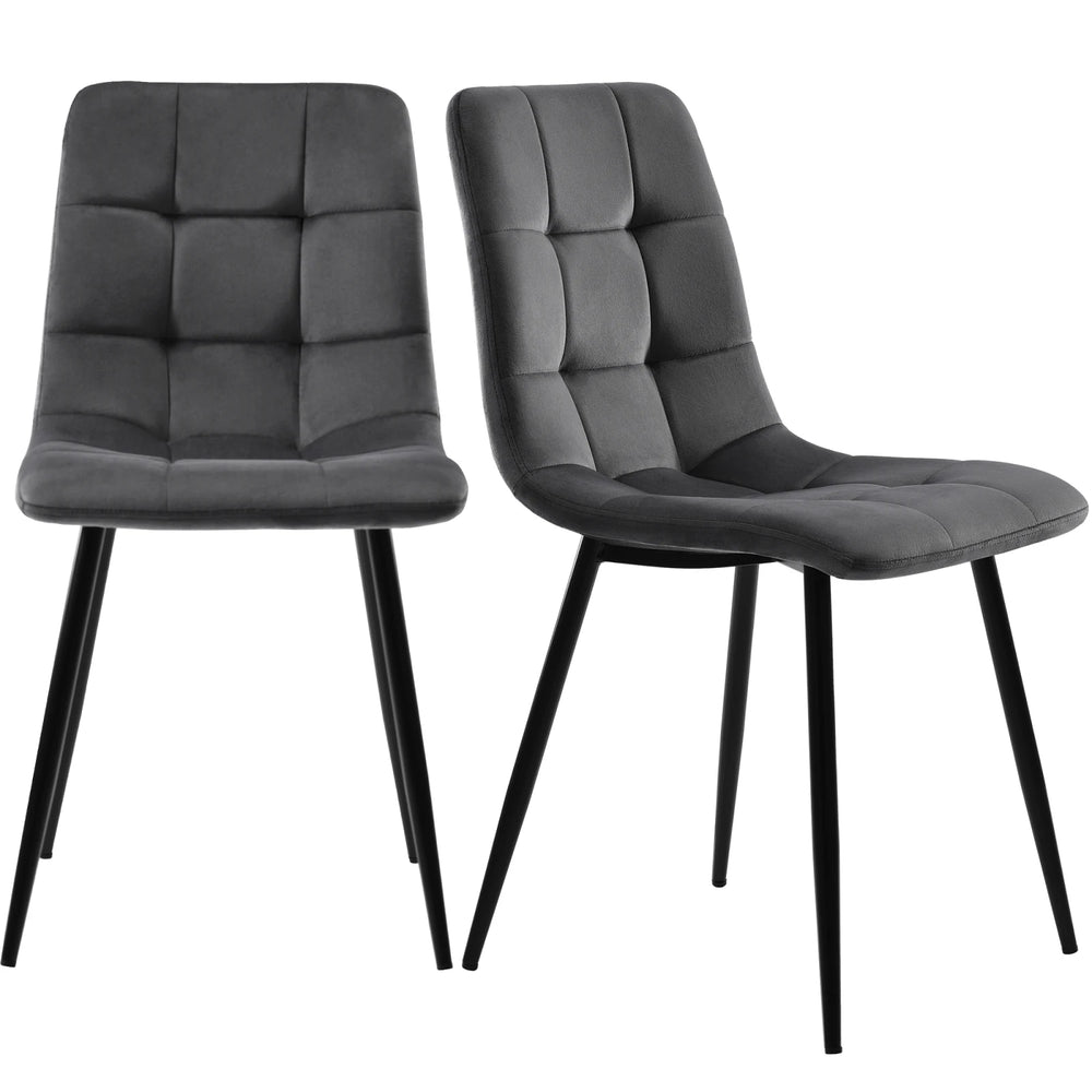 Kunstleer Eetkamerstoelen - Set van 4 - Donkergrijs