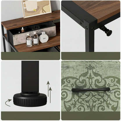 Houten Bohemian-Stijl Kast - 4 lades - 53x10x60cm, Wit