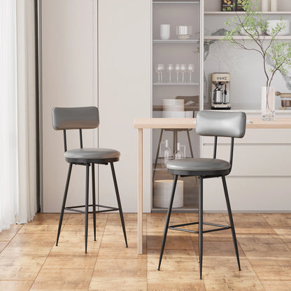 Kunstleren Barstoelen - 2 stuks - Donkergrijs
