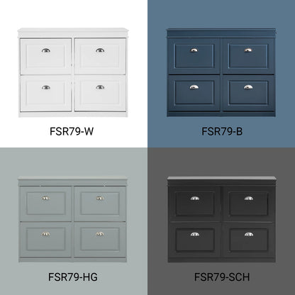SoBuy FSR79 shoe rack with 4 flaps, narrow shoe tipper with 8 shelves, adjustable shoe rack for hallway, 105x82x24