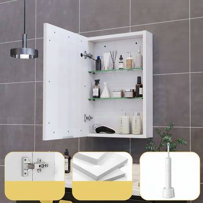 LED-Spiegelkast - 50x70cm - 3-niveau Dimbare Touch Bediening & Extra-grote Opslagruimte