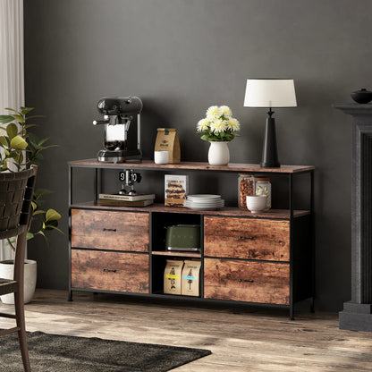 Dressoir - 4 Laden - LED Verlichting - Bruin