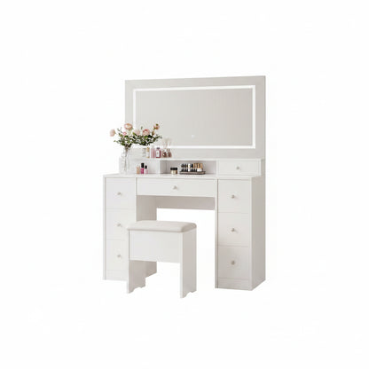 Make-up Tafel - Met Kruk - LED-verlichting - Wit