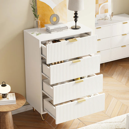 Houten Dressoirkast - 4 Laden - 60x34x91cm - Wit