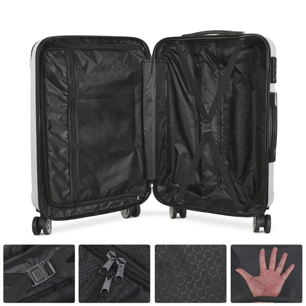 Koffer Set met Weegschaal - 20/24/28 Inch - Roze/Paars