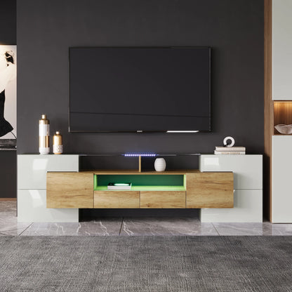 Witte TV-Eenheid - 200 cm - LED-verlichting