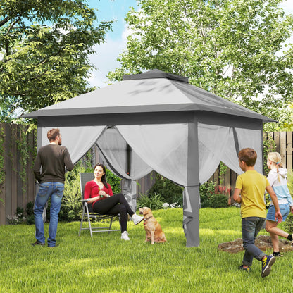 Partytent - 3,3x3,3m - Dichte Zijkant - Grijs