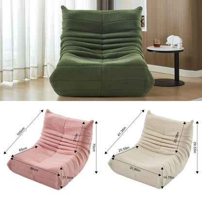 Kunstleren Slaapstoel - 86x65x75cm, Beige + Groen + Rood