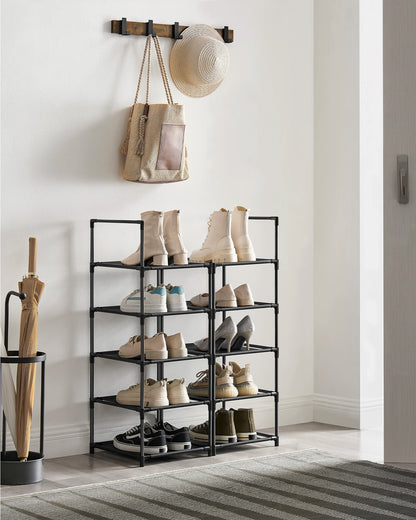 SONGMICS shoe rack 10 Layers Shoe shelf Shoe storage, 33x33x173 cm, Metal Rher, Nonwoven