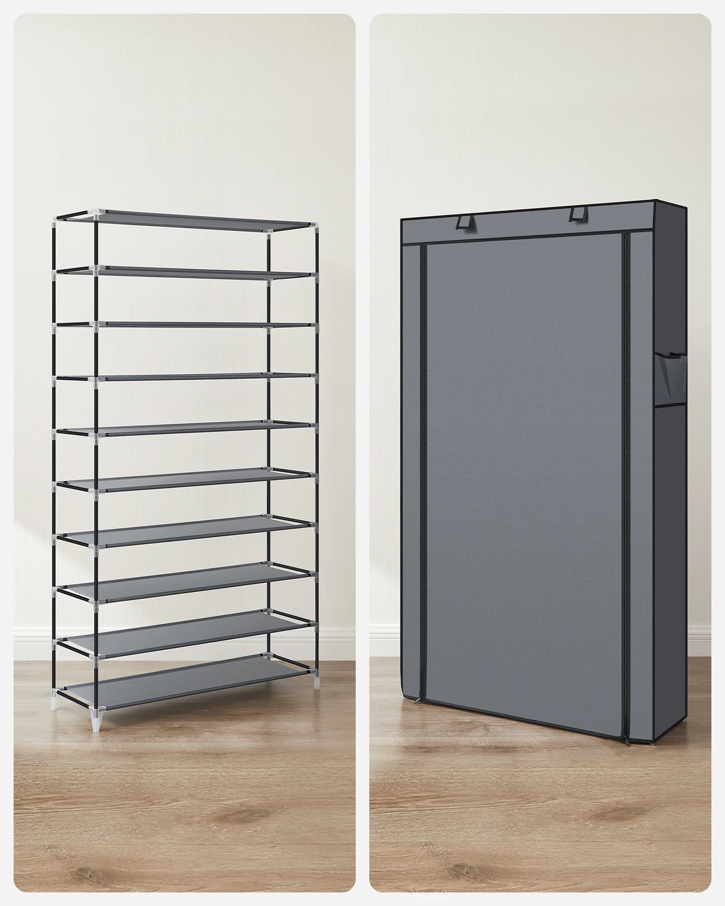 SONGMICS shoe rack 10-level shoe cabinet for up to 40 pairs of shoes