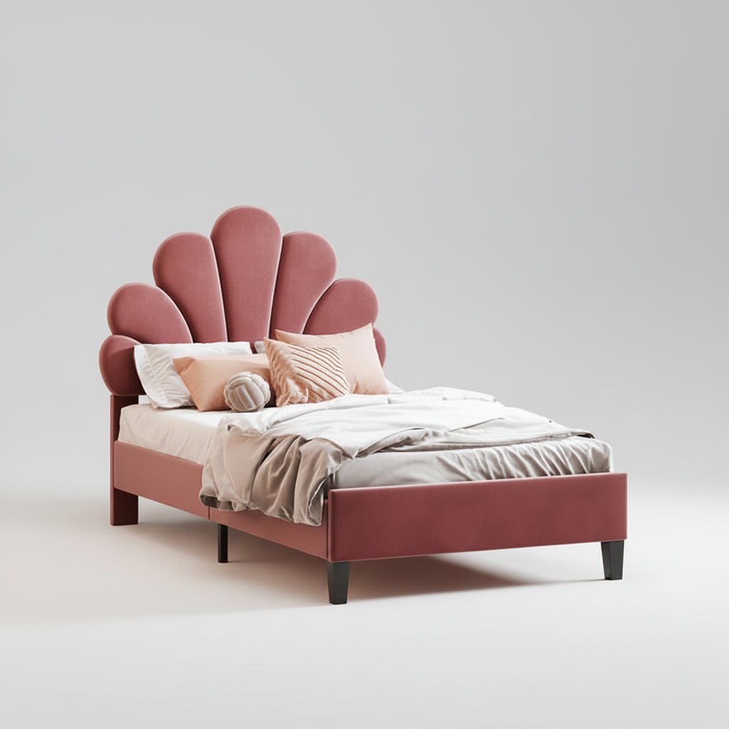 Bedframe - met Bloemmotief - lattenbodem - Gastbed