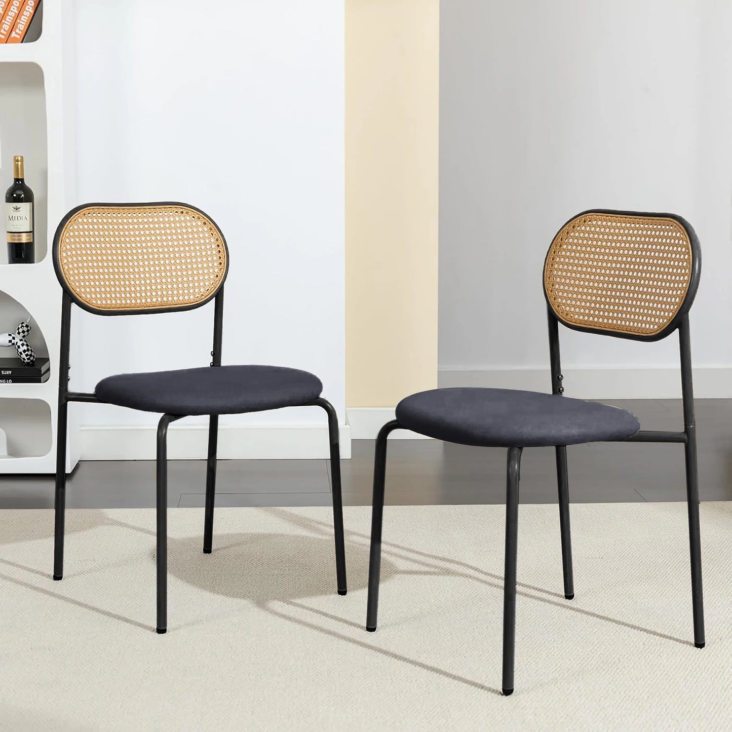 Eettafelstoelen - Set van 2 - Houten Frame - Padded Zittingen