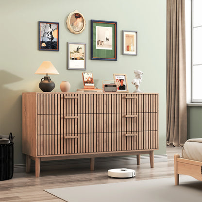 Houten Ladekast - 4 of 6 Laden - Houtlook/Walnoot, Moderne Opbergkast - 60 × 34 × 91 cm / 100 × 34 × 73 cm