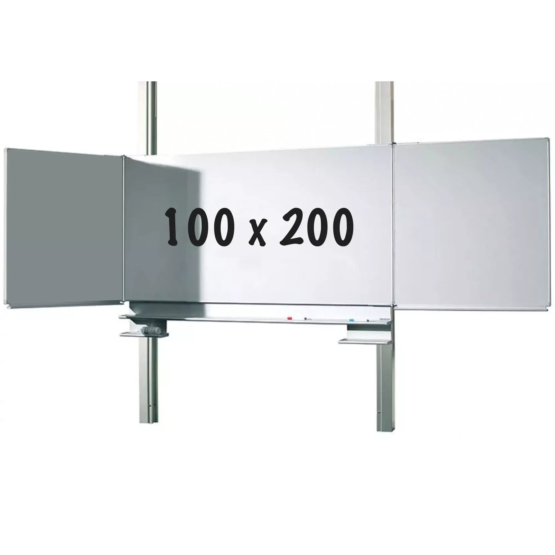 Whiteboard Deluxe Charmaine - Magnetisch - In hoogte verstelbaar - Vijfzijdig bord - Schoolbord - Eenvoudige montage - Emaille staal - Groen - 100x200cm Whiteboards