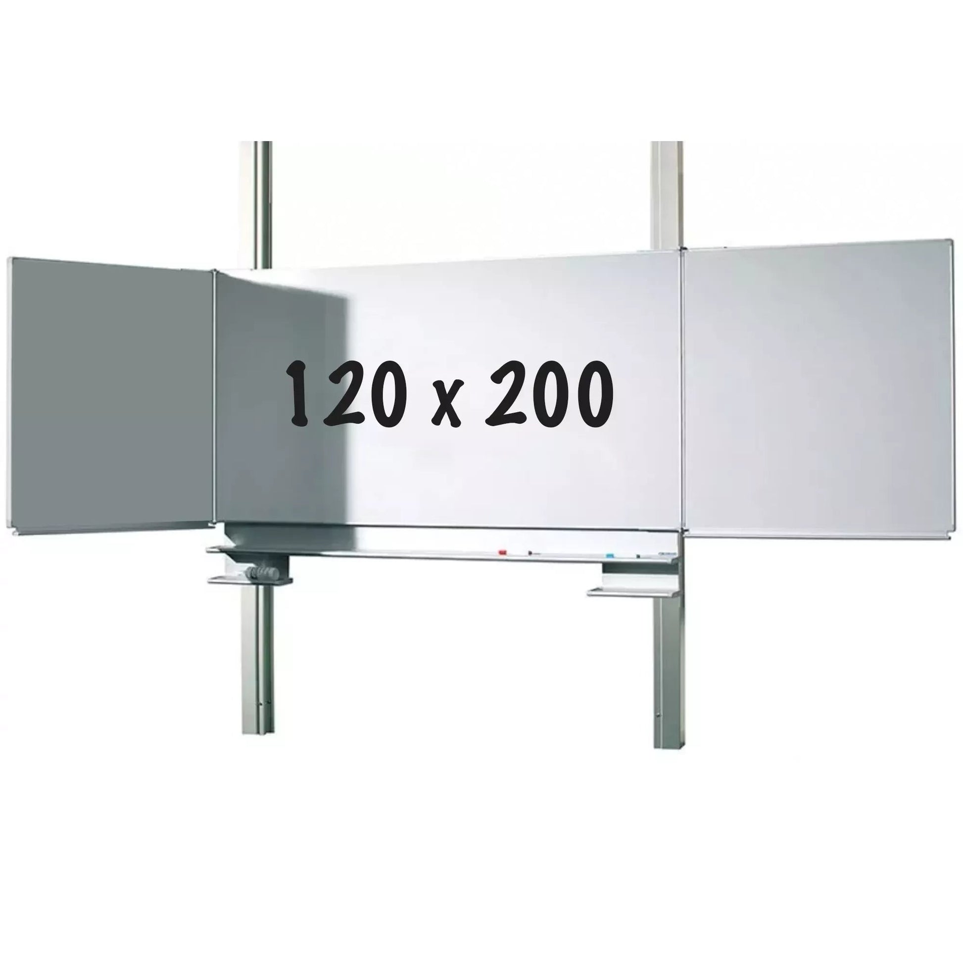 Whiteboard Deluxe Roberson - Magnetisch - In hoogte verstelbaar - Vijfzijdig bord - Schoolbord - Eenvoudige montage - Emaille staal - Groen - 120x200cm Whiteboards