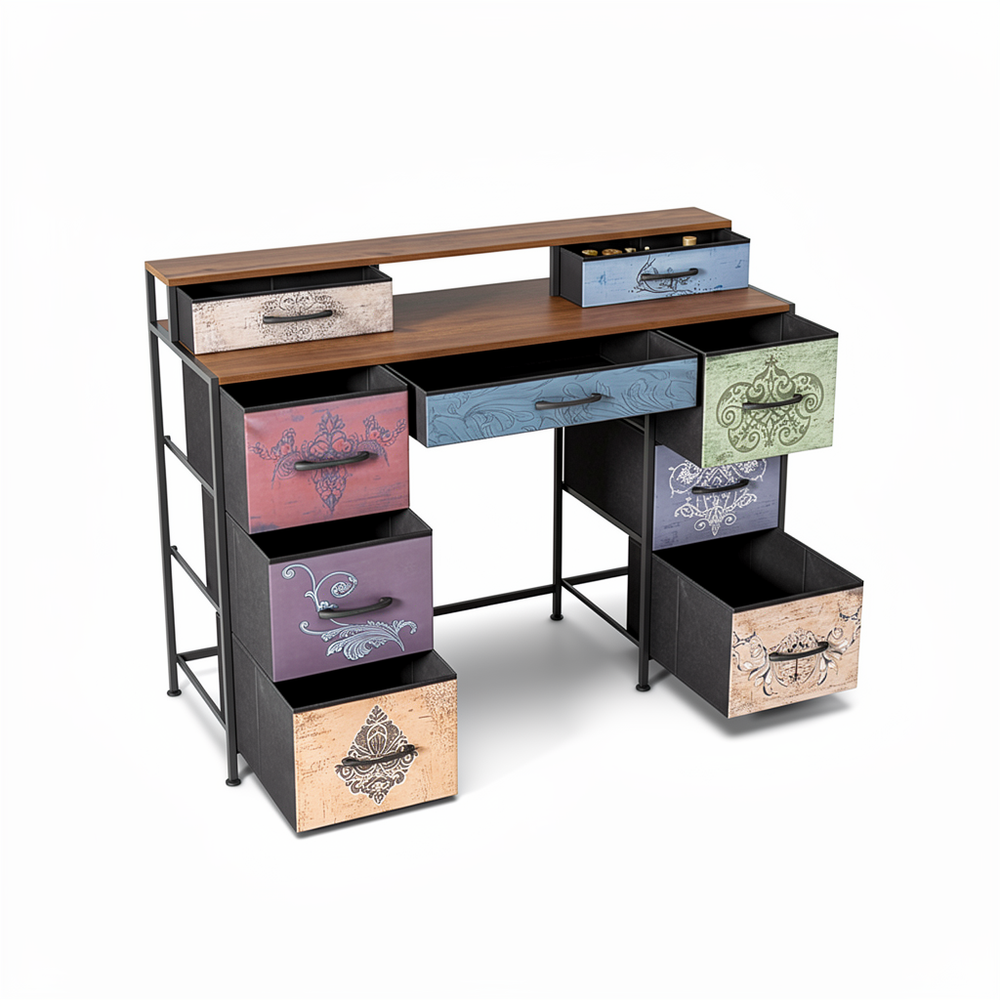 Houten Bohemian-Stijl Kast - 4 lades - 53x10x60cm, Wit