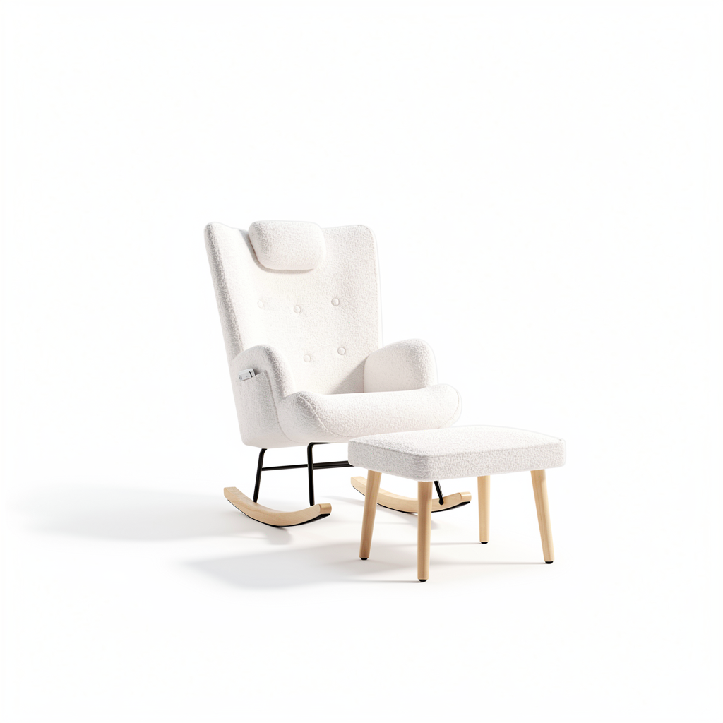 Reclinerstoel met Voetbank - Comfortabele Zitting - Wit
