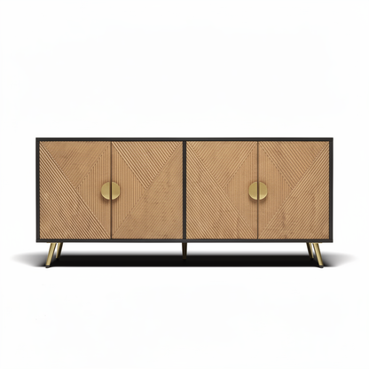 Dressoir - 4 Deuren - Gouden Handgrepen - Glanzende Poten - Luxe afwerking
