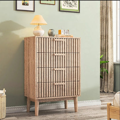 Houten Ladekast - 4 of 6 Laden - Moderne Opbergkast, Houtlook - 60 × 34 × 91 cm / 100 × 34 × 73 cm