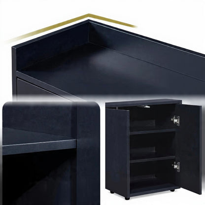 Houten Dressoir - 4 Deuren, Verstelbare Planken, 120 × 30 × 80 cm - Wit/Zwart